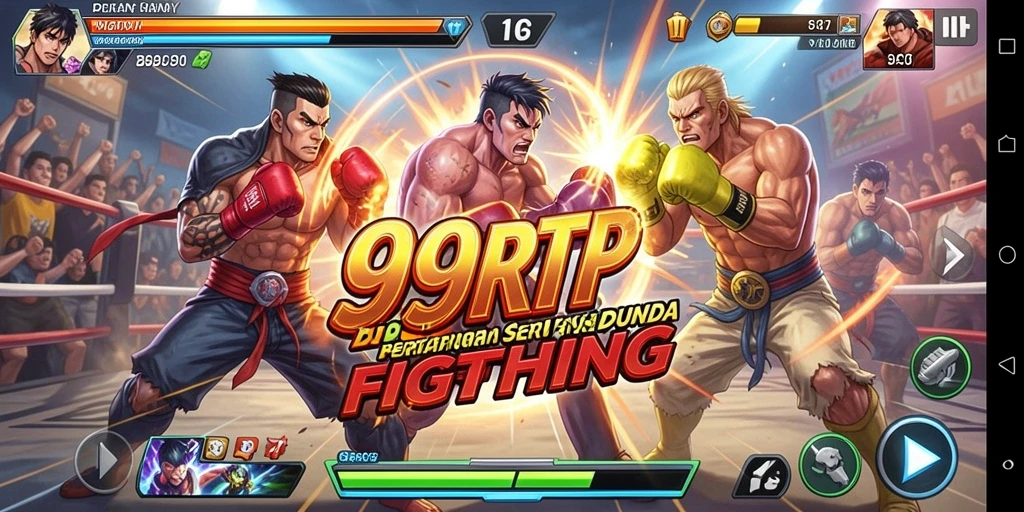 Screenshot 99RTP menampilkan aksi pertarungan yang seru dan dinamis.