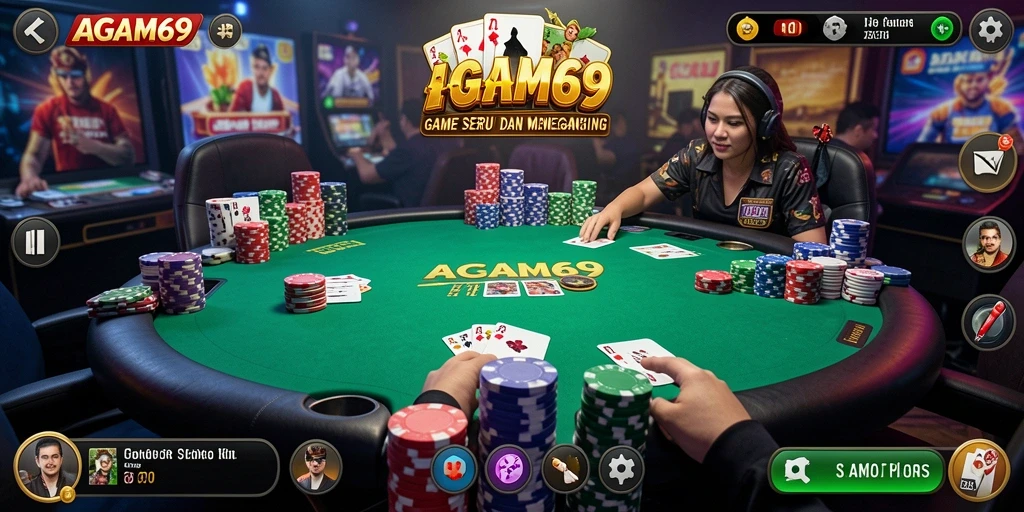 Tampilan gameplay Poker yang menarik di AGAM69.