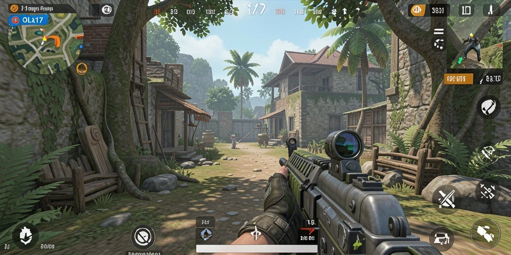 Tampilan gameplay seru dalam game TPS OLX17 yang menantang.